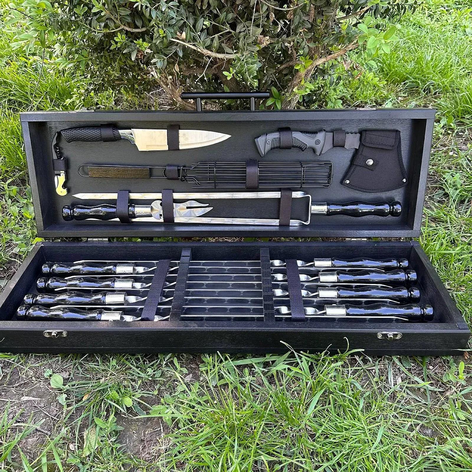 Дерев'яний кейс із набором шампурів «ПРОМЕТЕЙ»