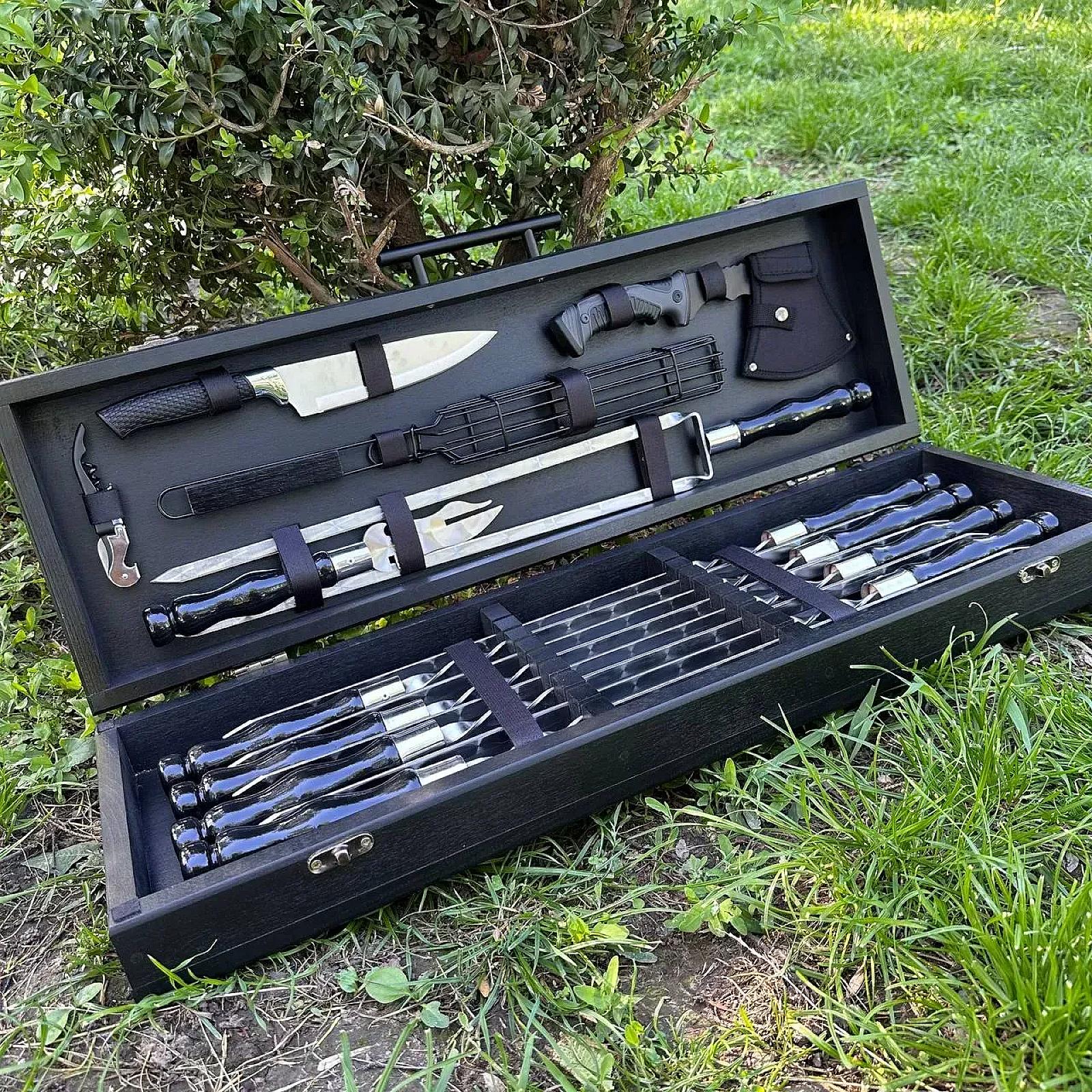 Дерев'яний кейс із набором шампурів «ПРОМЕТЕЙ»