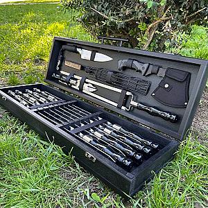 Дерев'яний кейс із набором шампурів «ПРОМЕТЕЙ»