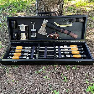 Дерев'яний кейс із набором шампурів «СКЕЛЯ»