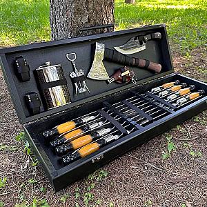 Дерев'яний кейс із набором шампурів «СКЕЛЯ»