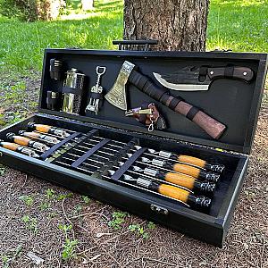 Дерев'яний кейс із набором шампурів «СКЕЛЯ»