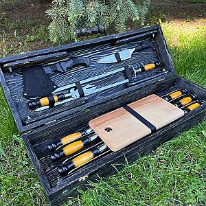 Кейс дерев'яний з набором шампурів «САПСАН»