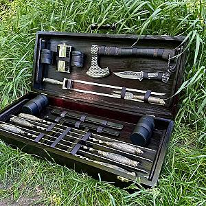 Набір шампурів "ДИПЛОМАТ" у дерев'яному кейсі