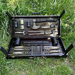 Набір шампурів "ДИПЛОМАТ" у дерев'яному кейсі