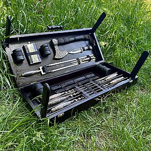 Набір шампурів "ДИПЛОМАТ" у дерев'яному кейсі