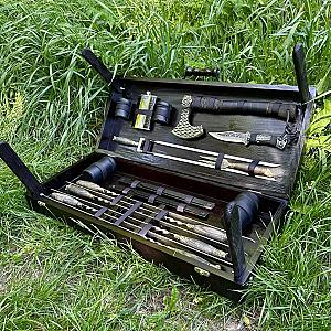 Набір шампурів "ДИПЛОМАТ" у дерев'яному кейсі