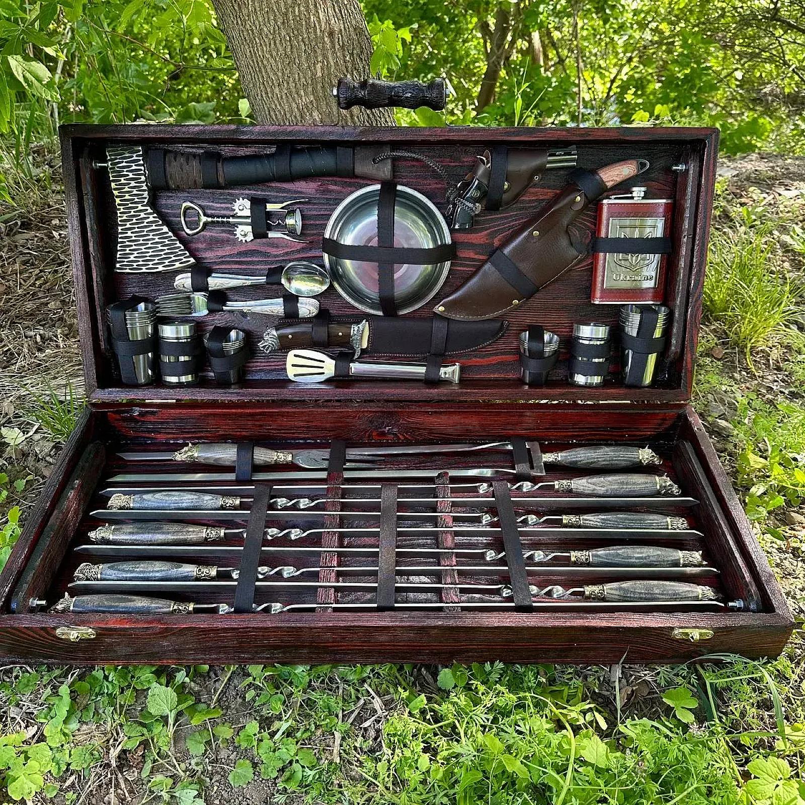 Дерев'яний кейс із набором шампурів "new Принц"