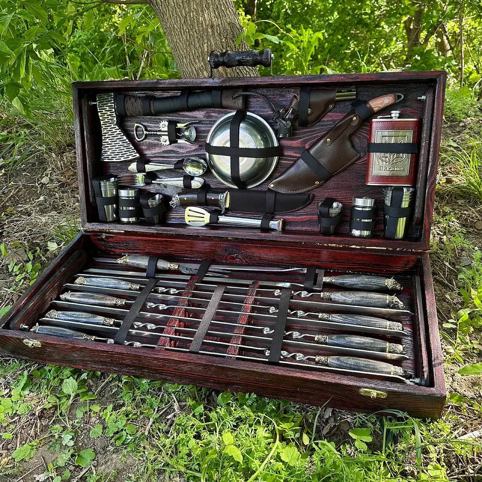 Дерев'яний кейс із набором шампурів "new Принц"