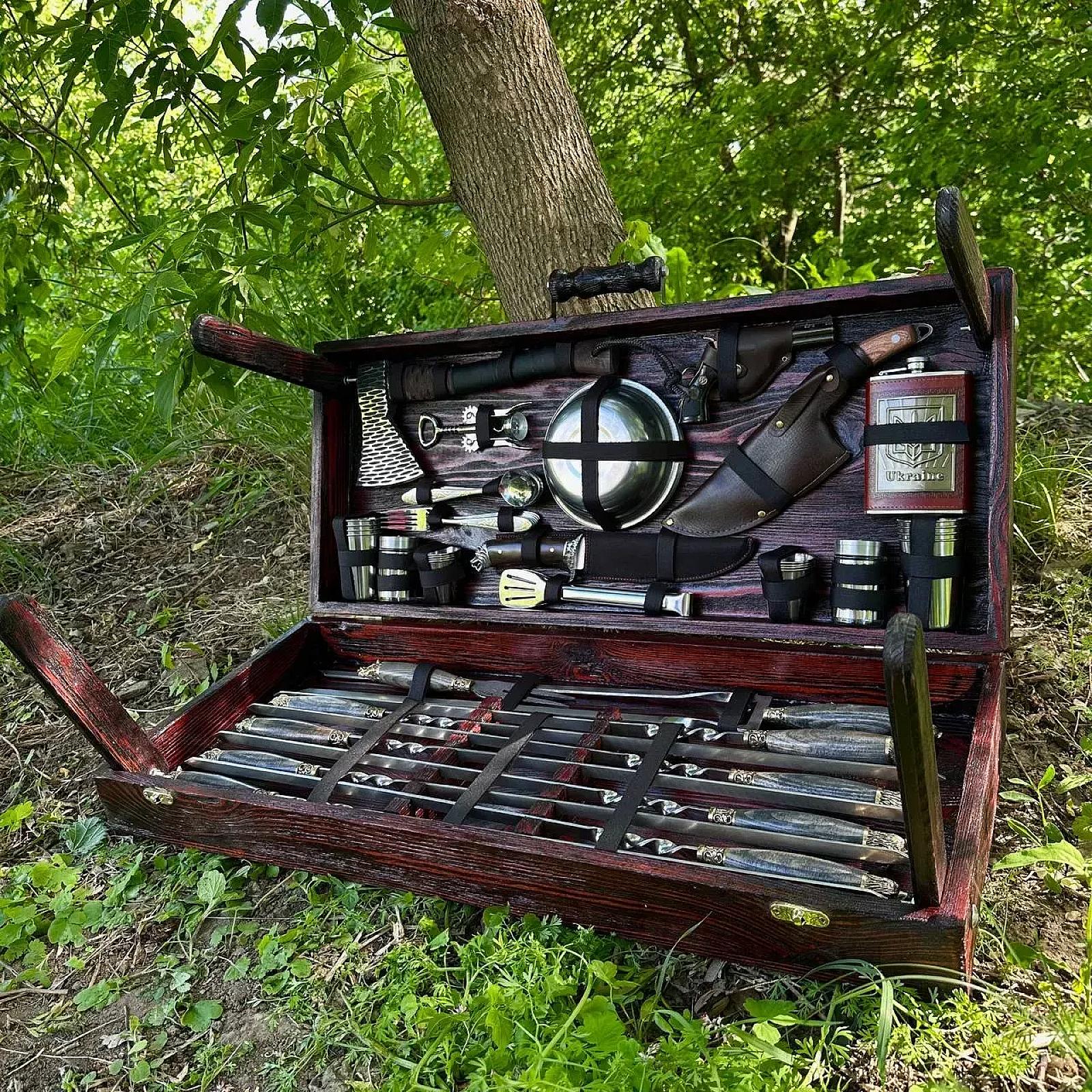 Дерев'яний кейс із набором шампурів "new Принц"