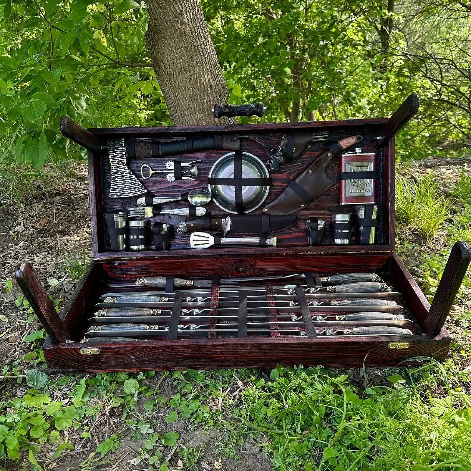 Дерев'яний кейс із набором шампурів "new Принц"