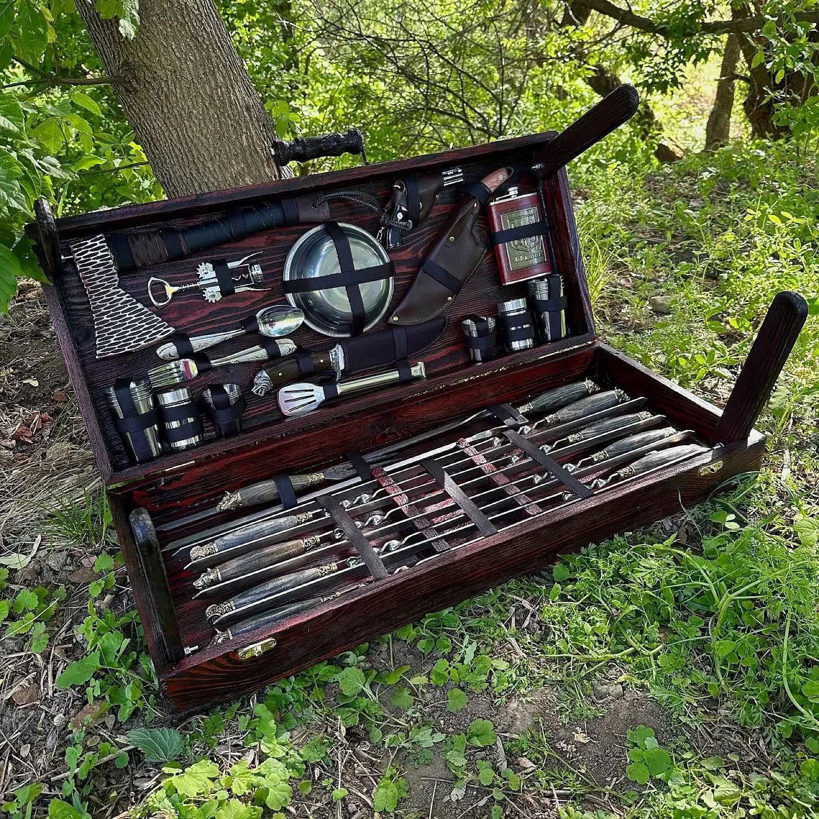 Дерев'яний кейс із набором шампурів "new Принц"