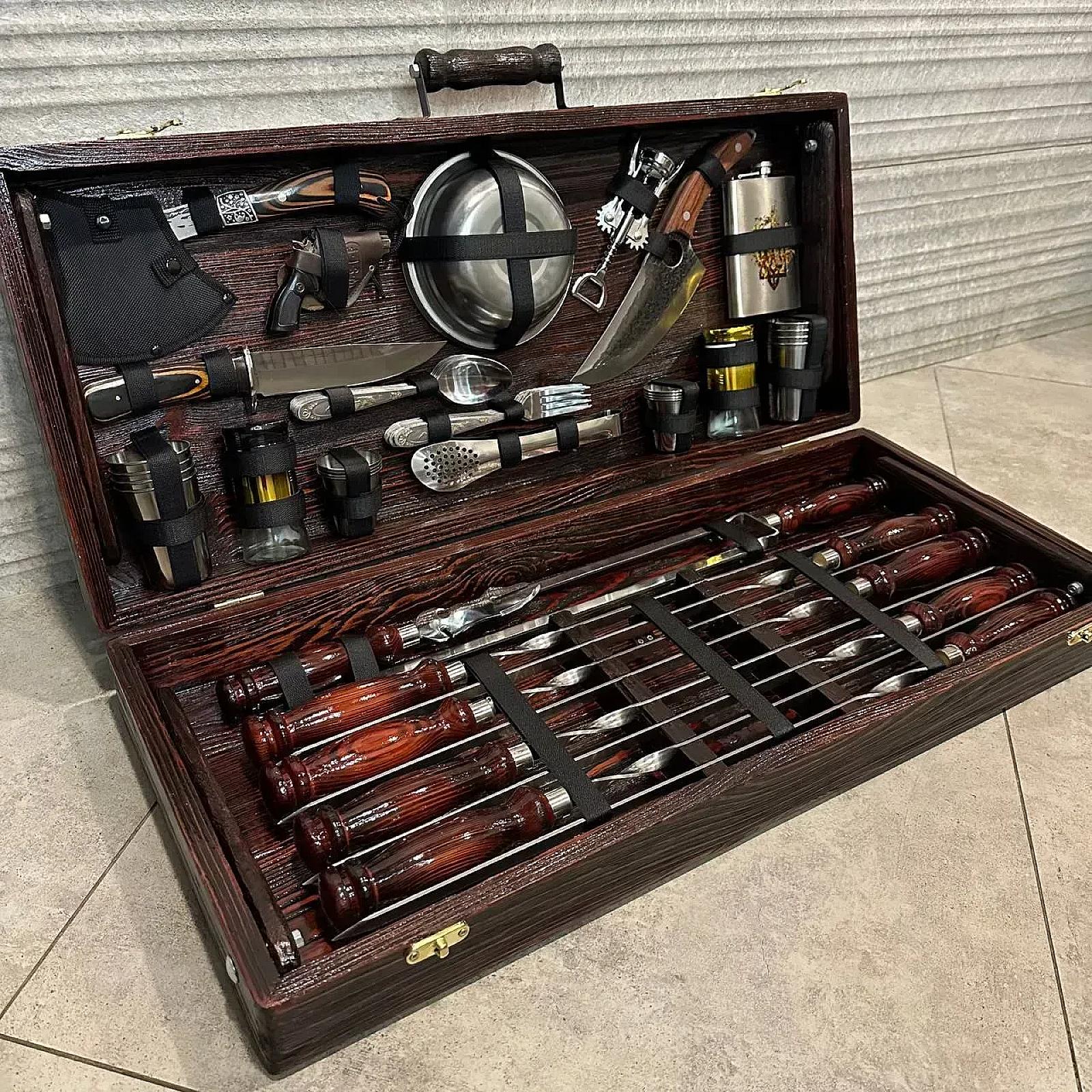 Дерев’яний кейс із набором шампурів «ПРИНЦ»