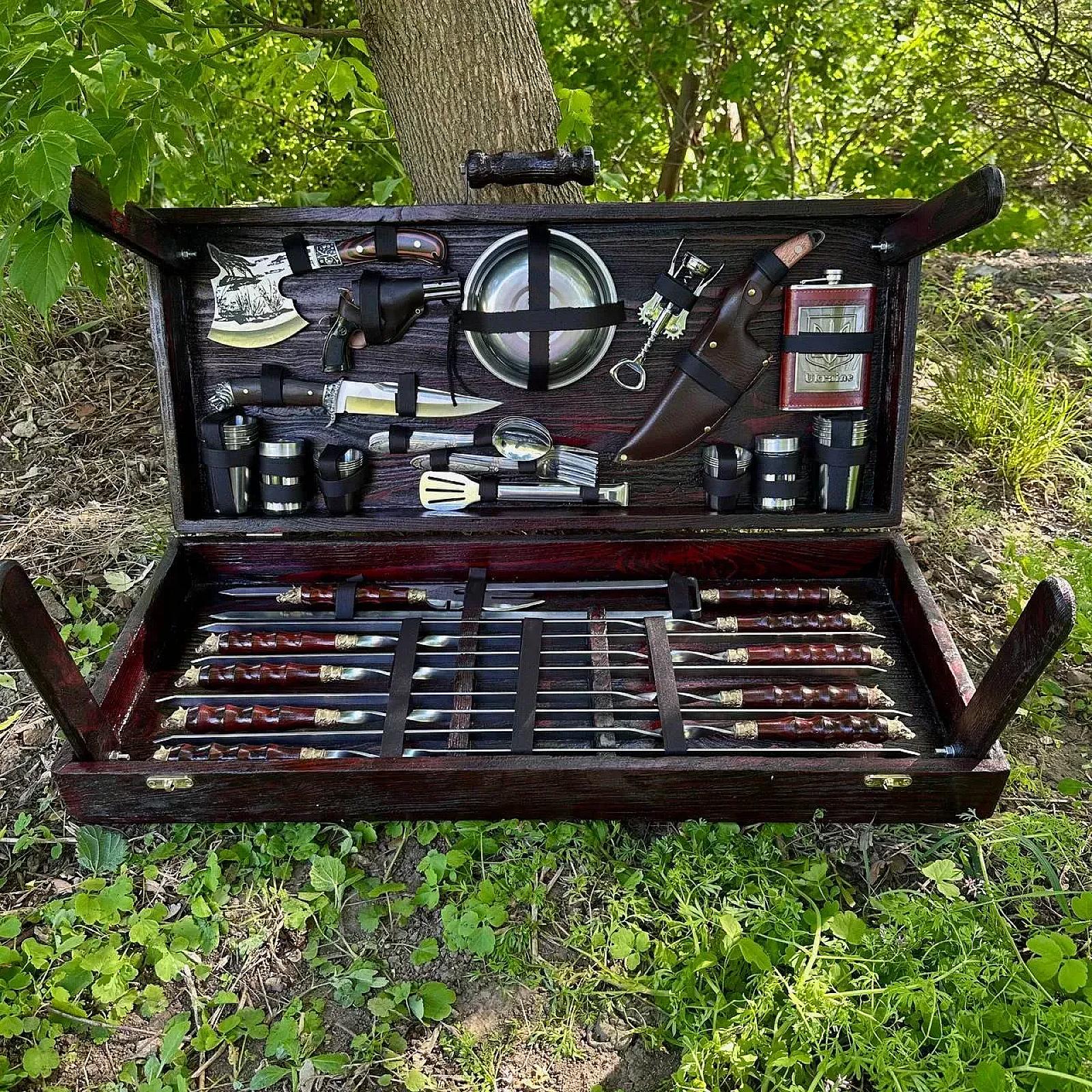 Дерев'яний кейс із набором шампурів «new Принц 2»