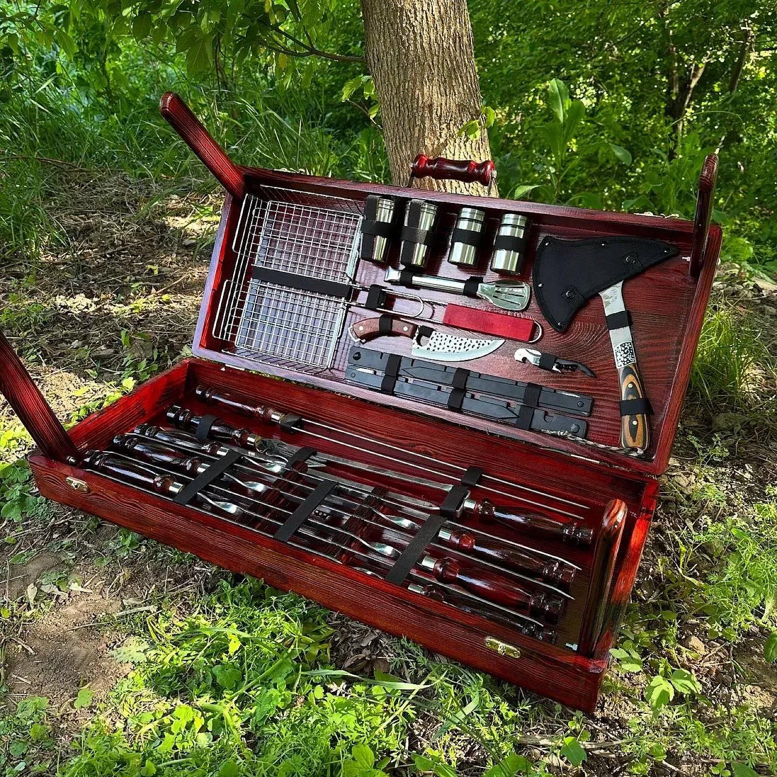 Дерев'яний кейс із набором шампурів «ЧИЛІ»