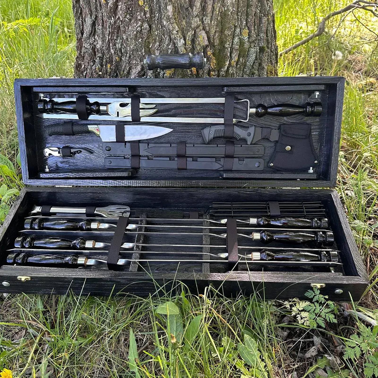 Дерев’яний кейс із набором шампурів «ШВАРЦ»