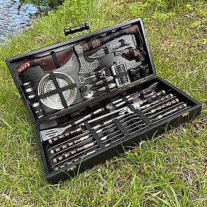 Дерев’яний кейс «ВУЛКАН» із набором шампурів