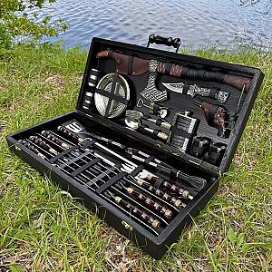 Дерев’яний кейс «ВУЛКАН» із набором шампурів