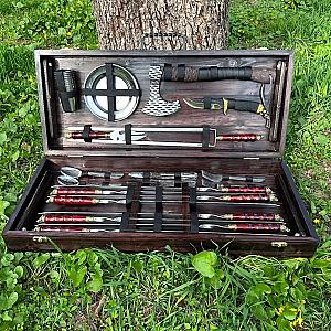 Дерев'яний кейс «ЛОРД» із набором шампурів