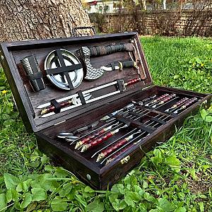 Дерев'яний кейс «ЛОРД» із набором шампурів