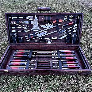 Дерев'яний кейс «МРІЯ» з набором шампурів