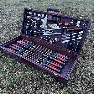 Дерев'яний кейс «МРІЯ» з набором шампурів