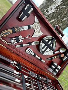 Дерев'яний кейс із набором шампурів «МАРС»