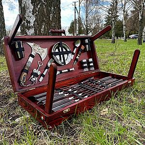 Дерев'яний кейс із набором шампурів «МАРС»