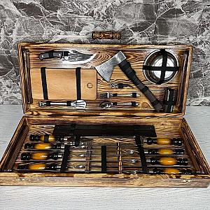 Дерев'яний кейс «КОЛОС» із набором шампурів