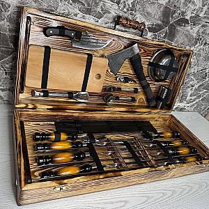 Дерев'яний кейс «КОЛОС» із набором шампурів