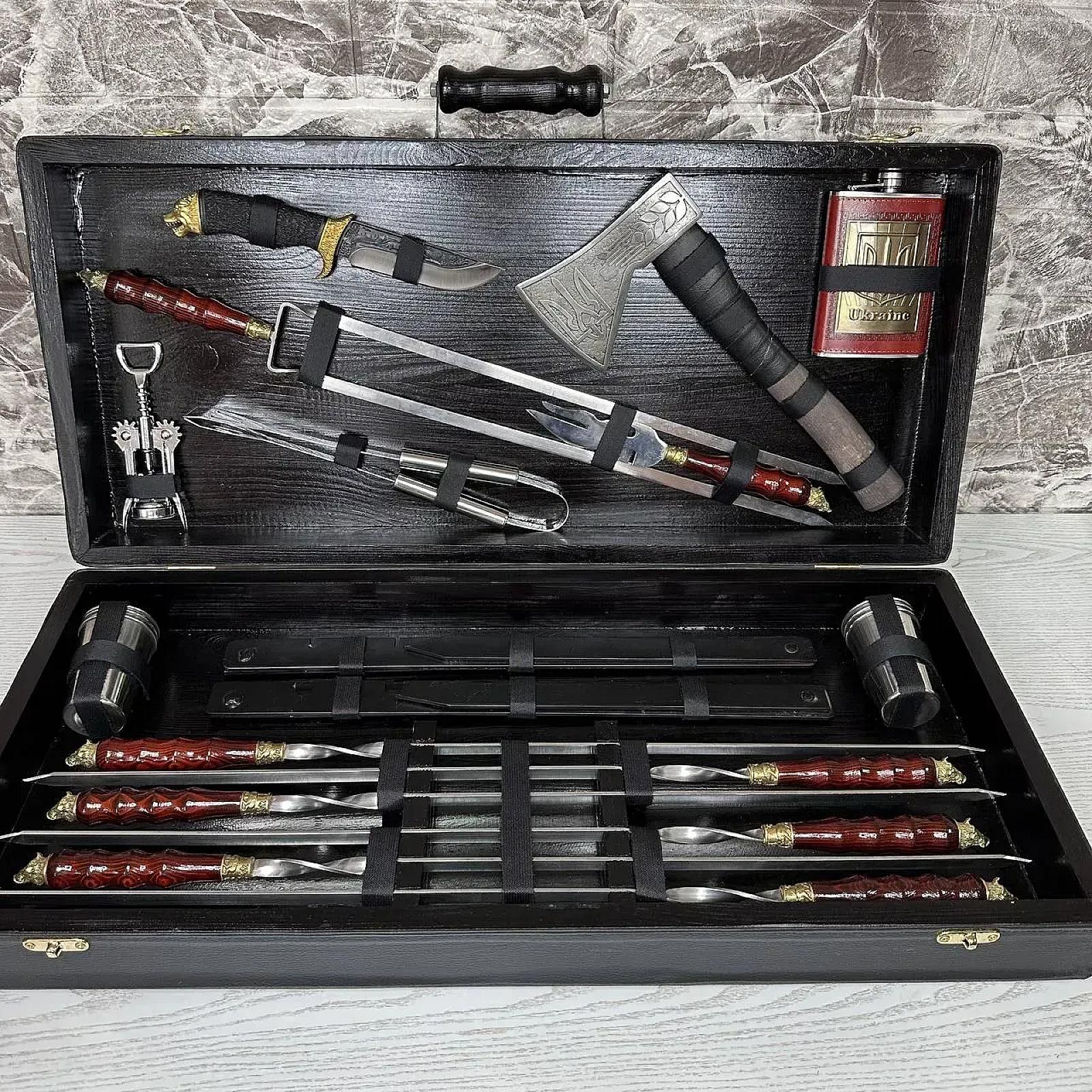 Дерев'яний кейс із набором шампурів "ВЕПР"