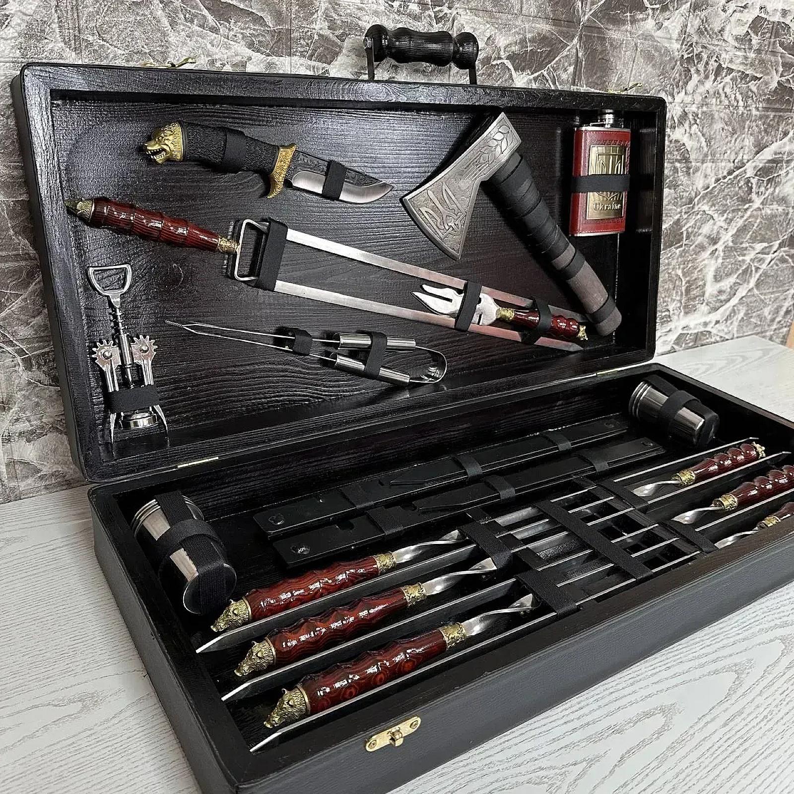 Дерев'яний кейс із набором шампурів "ВЕПР"