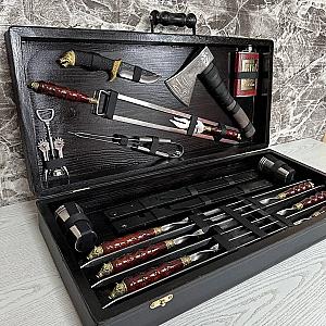 Дерев'яний кейс із набором шампурів "ВЕПР"