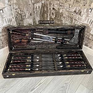 Набір шампурів «КАБАН» у дерев'яному кейсі