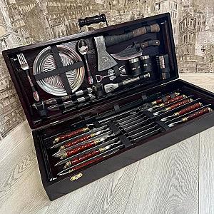 Дерев'яний кейс із набором шампурів «МАГНАТ»