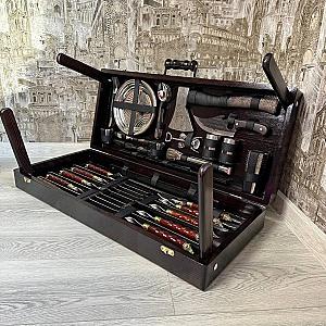 Дерев'яний кейс із набором шампурів «МАГНАТ»