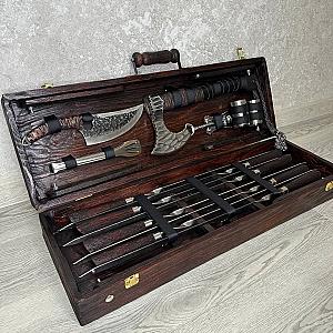Дерев'яний кейс із набором шампурів "БУРЕВІЙ"