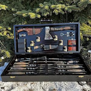 Дерев'яний кейс із набором шампурів «КОРОЛЬ»