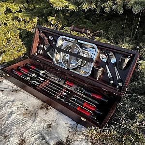 Дерев'яний кейс із набором шампурів "КВАРТЕТ"