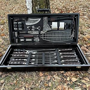 Дерев'яний кейс із набором шампурів "САМУРАЙ"