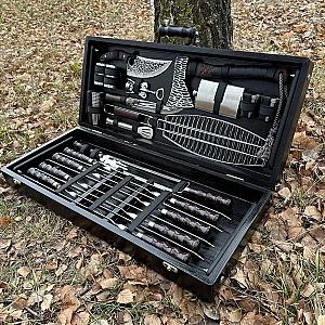 Дерев'яний кейс із набором шампурів "САМУРАЙ"