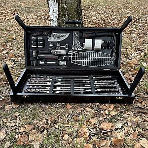 Дерев'яний кейс із набором шампурів "САМУРАЙ"