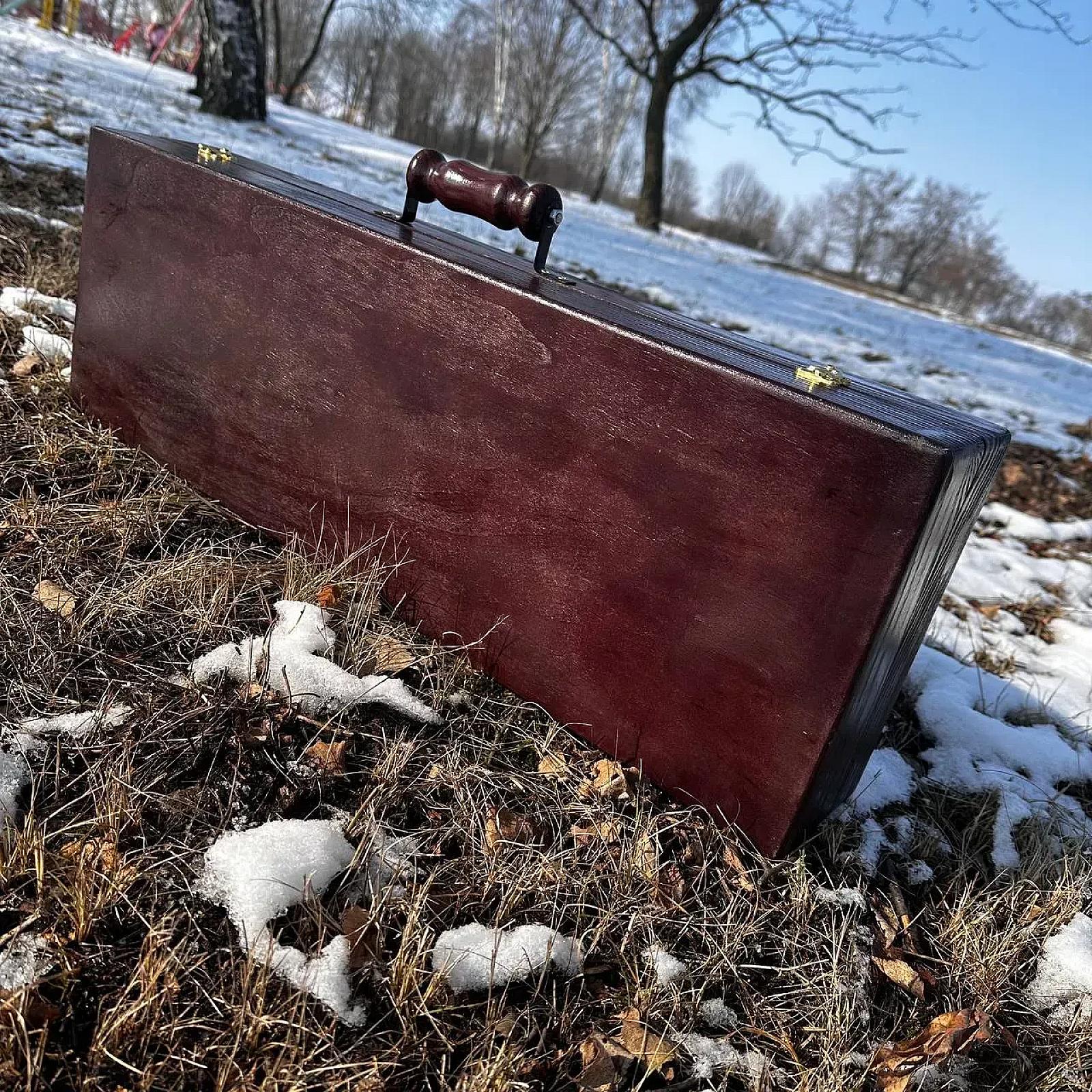 Набір шампурів «МАНДРІВНИК» у кейсі з дерева