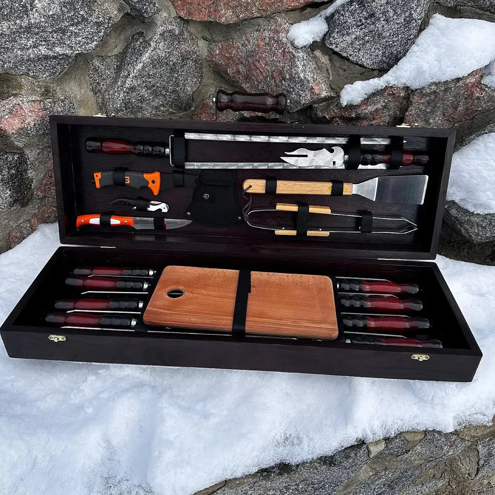 Дерев'яний кейс із набором шампурів «ФОРЕСТ»