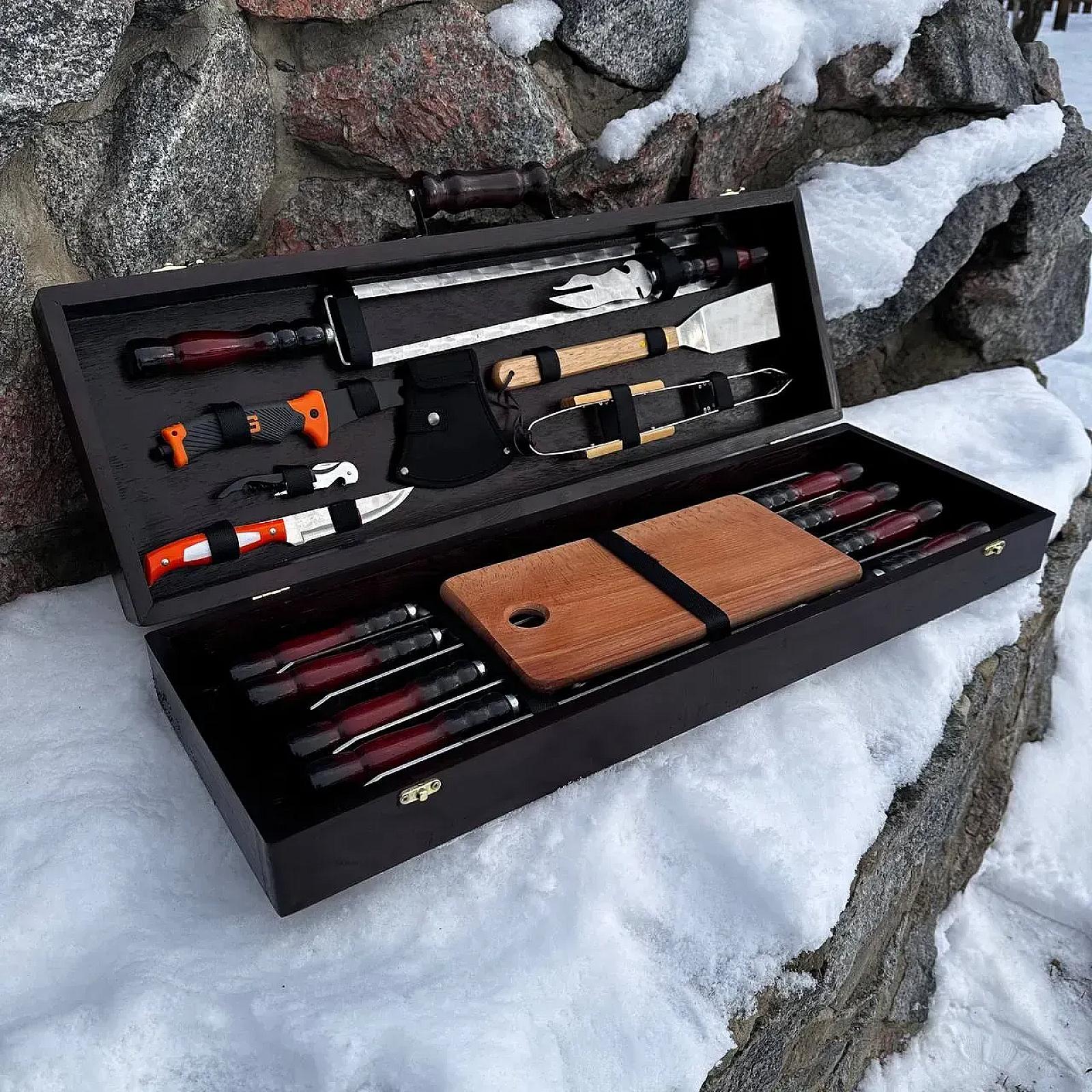 Дерев'яний кейс із набором шампурів «ФОРЕСТ»