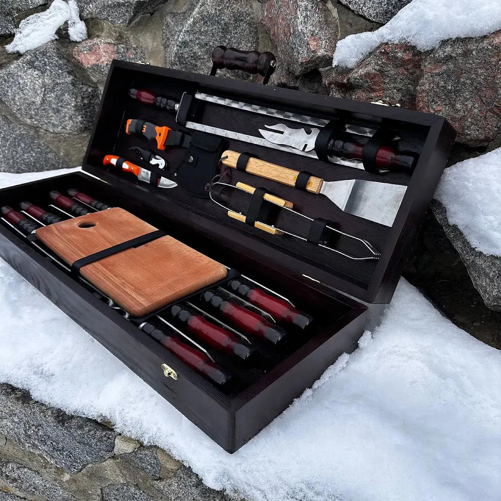 Дерев'яний кейс із набором шампурів «ФОРЕСТ»