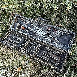 Дерев’яний кейс «ГРИФ» із набором шампурів