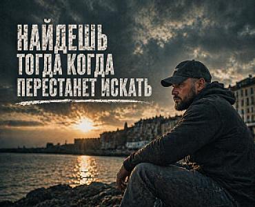 наклейка 10х10 см "Знайдеш тоді, коли перестанеш шукати"