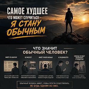 наклейка 10×10 см "Найгірше - це стати звичайним"