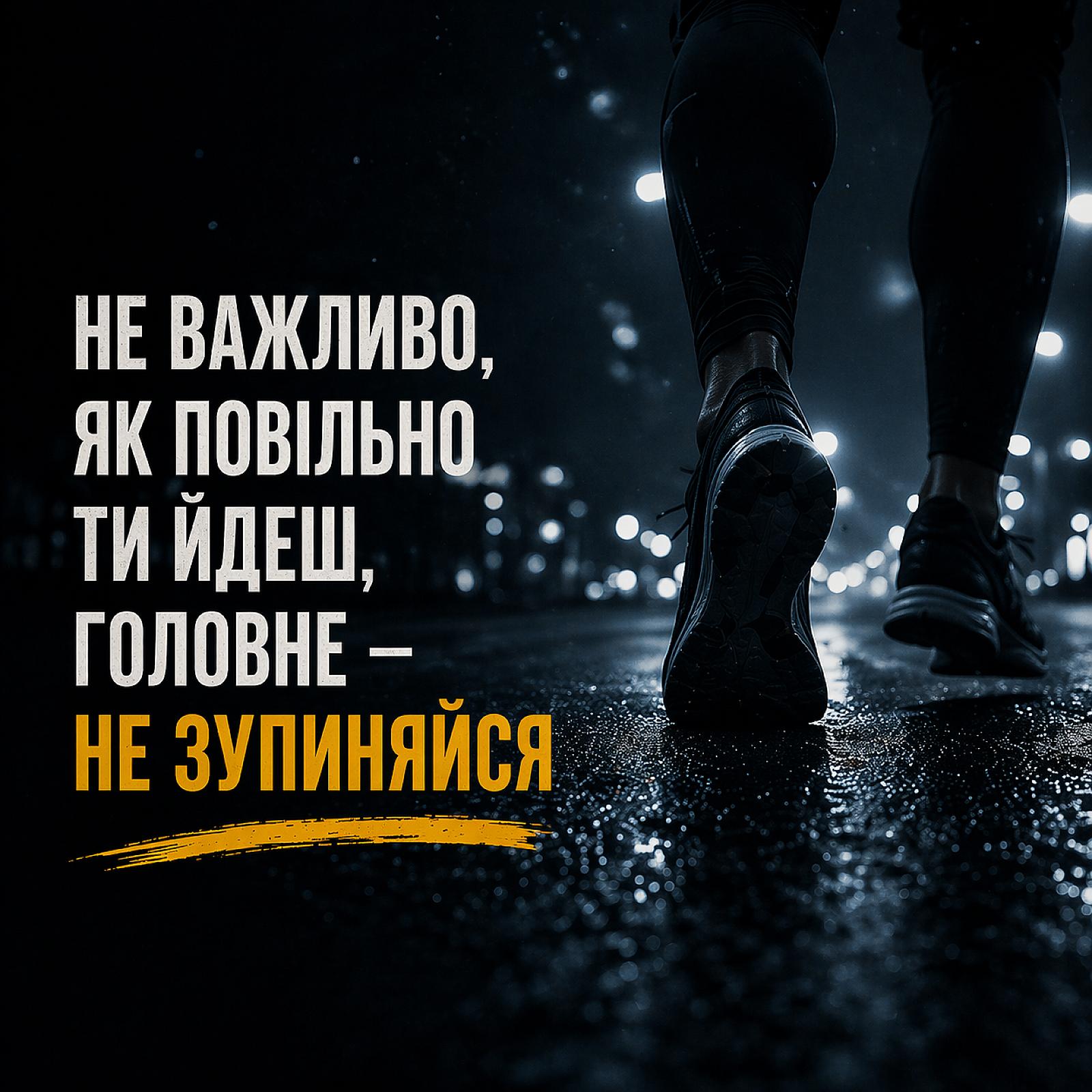 спортивна наклейка 10×10 см "Не важливо, як повільно ти йдеш..."